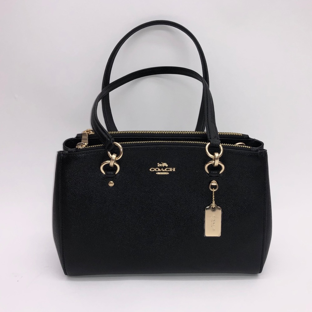 New COACH  Handbag Tote Black Gold Shoulder Strap